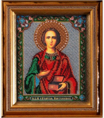 Изображение товара В159 Набор для вышивания бисером 'Кроше' 'Св. Пантелеймон', 19x23 см