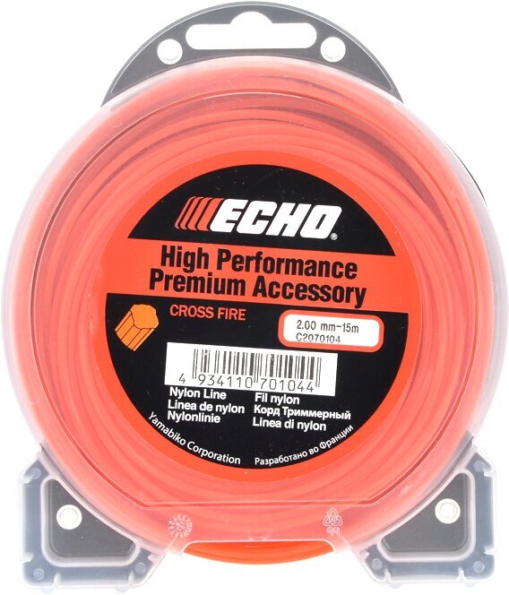 Леска для триммера 2,0мм*15м Cross Fire (крест) ECHO для бензокосы PATRIOT PT 4555 ES Country (20111731)