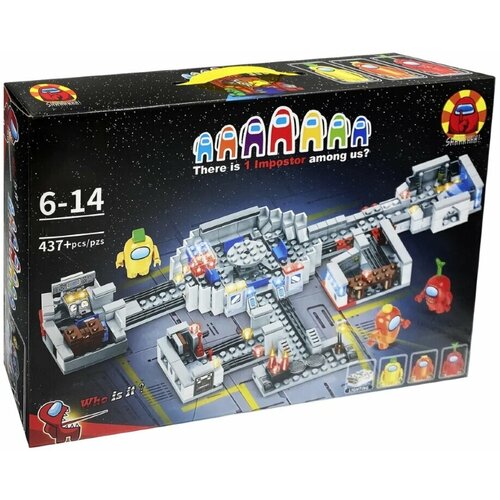 Конструктор Among us 437 деталей светящийся с LED-подсветкой / Амонг ас Lb335