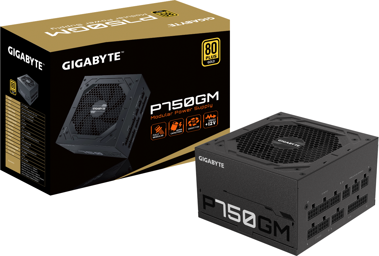 Блок питания GIGABYTE GP-P750GM, 750Вт, 120мм, черный, retail [28200-p750g-1eur] - фото №5