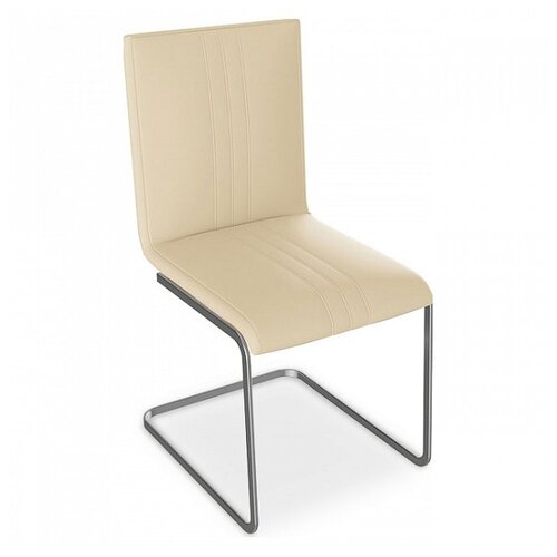 фото Стул трия марсель, металл/искусственная кожа, цвет: бежевый/хром