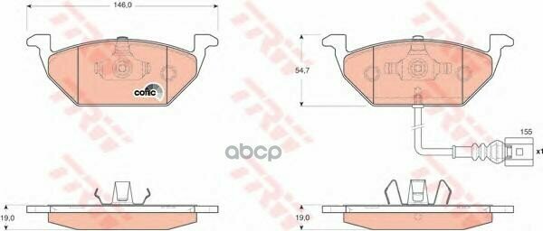 Gdb1658 Колодки Тормозные Audi A3 >03/Vw G4/G5/Skoda Octavia 1.4/1.6/1.9D Передние TRW арт. GDB1658