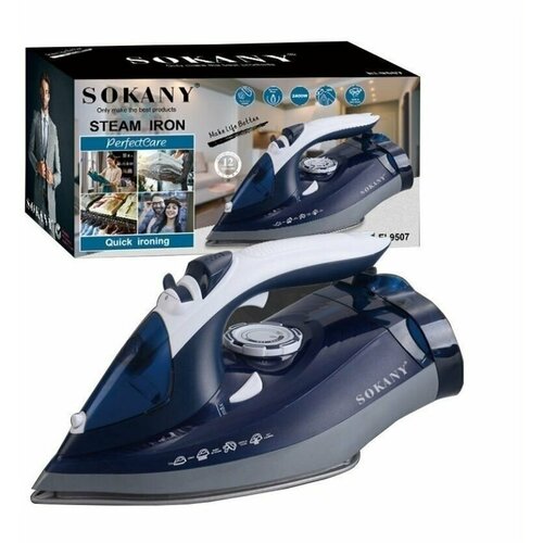 Паровой утюг Sokany EI-9507Мощность 2400Втс распылением паразащита от перегревасиний 220000₽