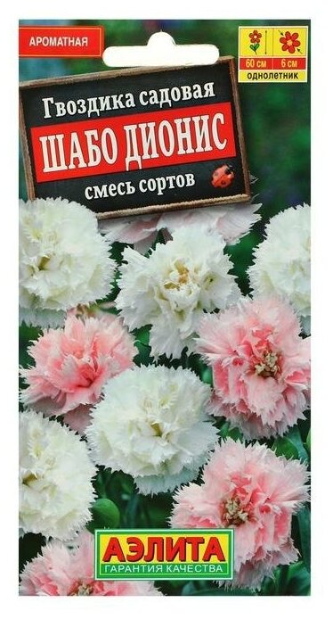 Семена цветов Гвоздика "Шабо Дионис", смесь окрасок, О, 0,05 г