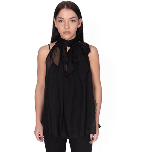 фото Топ isabelle blanche, натуральный шелк, размер xs, черный