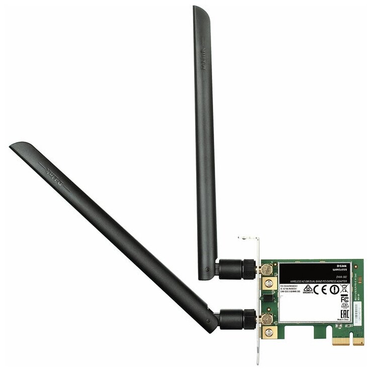 D-Link DWA-582 RU B1A Беспроводной двухдиапазонный PCI Express адаптер AC1200 с поддержкой MU-MIMO