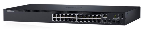 Dell Networking N1524,24x 1GbE + 4x10GbE SFP+,fixed ports, Stacking, Lifetime Limited Hardware Warranty