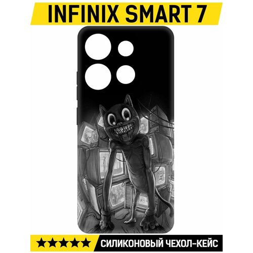 Чехол-накладка Krutoff Soft Case Хаги Ваги - Картун Кэт для INFINIX Smart 7 черный чехол накладка krutoff soft case хаги ваги дейзи для infinix smart 7 черный