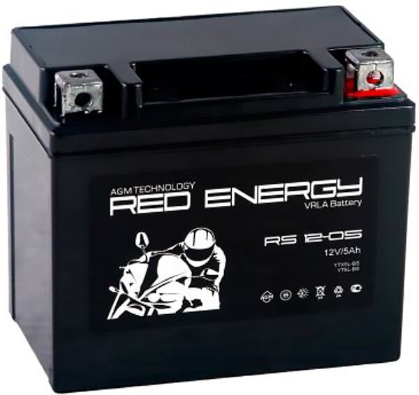 Аккумулятор Red Energy RS-1205 для мототехники (12В, 5Ач / 12V, 5Ah / стартерный ток 85А) YTX5L-BS, YTZ7S, YT5L-BS