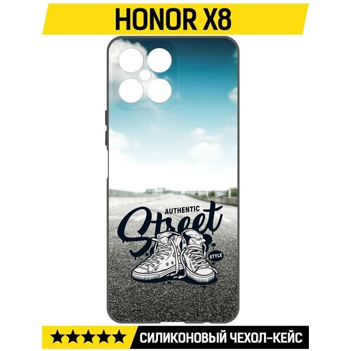 Чехол-накладка Krutoff Soft Case Кроссовки мужские Уличный стиль для Honor X8 черный чехол накладка krutoff soft case кроссовки мужские уличный стиль для honor x8 черный