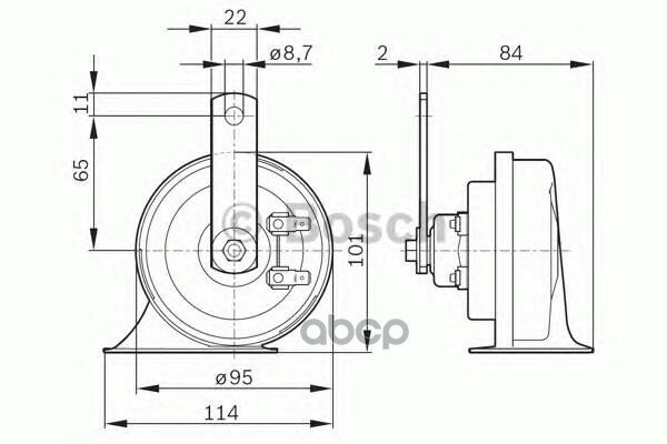 Фанфара 12V Windtone Комплект Bosch арт. 0986AH0503