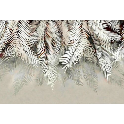 Фотообои DeliceDecor И 962 Перья бело-коричневые на бежевом фоне 400х270см