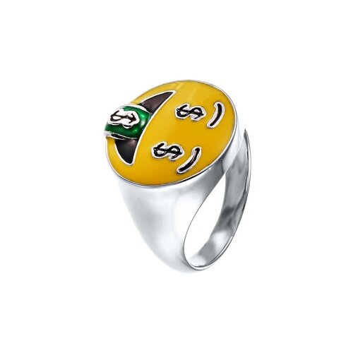 фото Element47 широкое ювелирное кольцо из серебра 925 пробы с эмалью sr28071_ko_enam_001_wg, размер 16.5