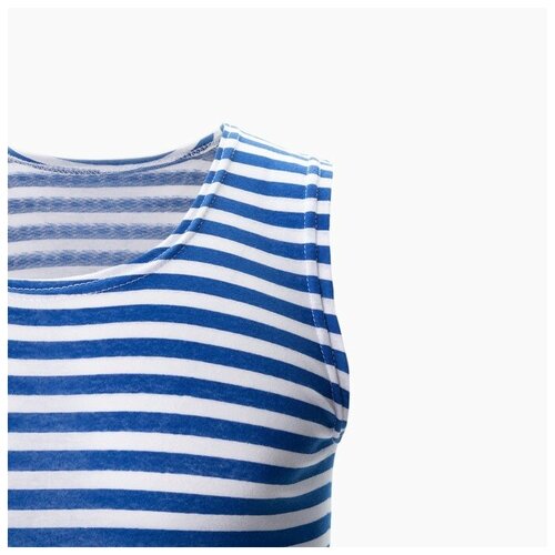 фото Майка мужская тельняшка, цвет синий, размер 48 текстильторг