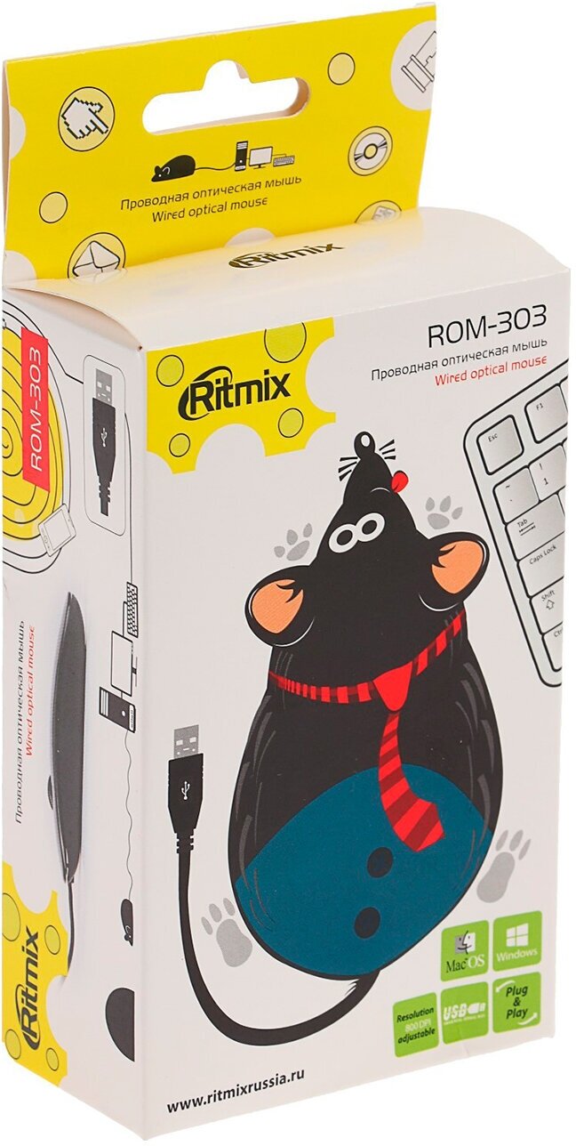 Мышь Ritmix ROM-303GAMING Black USB