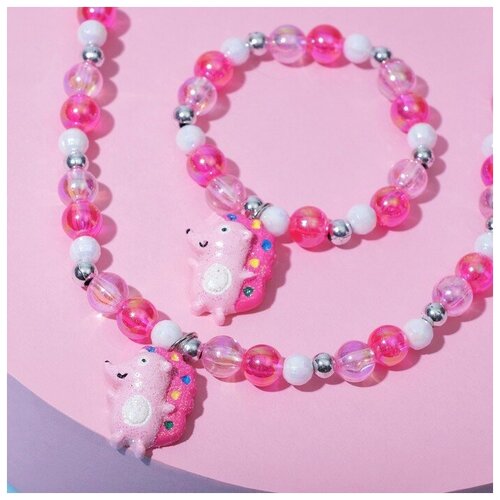 Комплект украшений Выбражулька, розовый выбражулька набор детский выбражулька 2 предмета бусы браслет стрекозы цвет микс