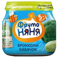 Пюре ФрутоНяня из брокколи и кабачков (с 5 месяцев) 80 г, 6 шт.