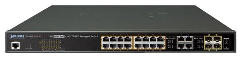 PLANET IPv6/IPv4, 16-Port Managed 60W Ultra PoE Gigabit Ethernet Switch + 4-Port Gigabit Combo TP/SFP (400W PoE budget, SNMPv3, 802.1Q VLAN, IGMP Snoo