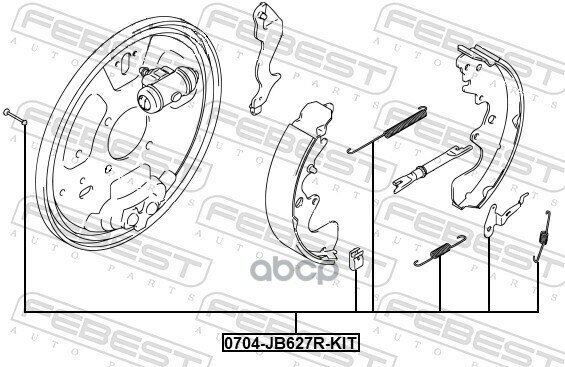 Монтажный Комплект Барабанных Колодок Febest арт. 0704JB627RKIT