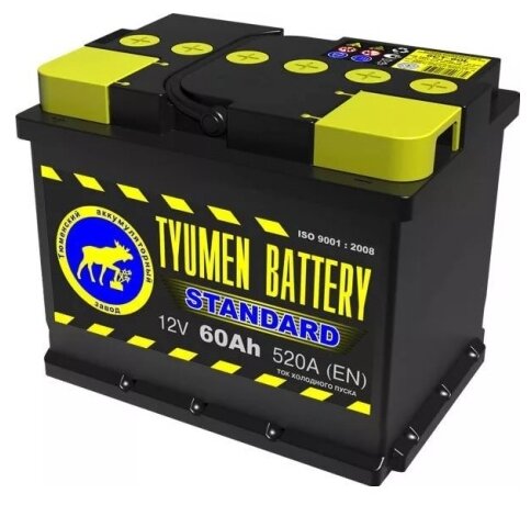 Автомобильный аккумулятор TYUMEN BATTERY STANDARD 6CT-60L 520А о.п.