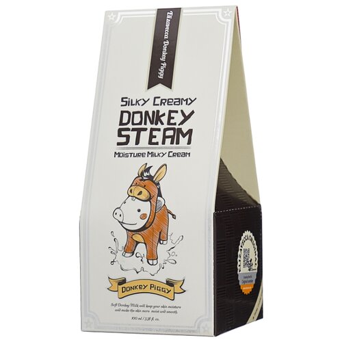 Elizavecca Donkey Piggy Silky Creamy Donkey Steam Moisture Milky Cream Крем для лица, 100 мл осветляющий крем с эффектом пилинга elizavecca milky piggy real whitening time secret peeling cream