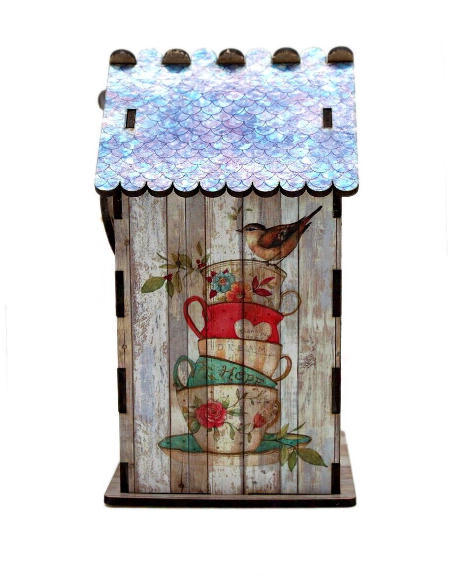 Подставка под чайные пакетики, чайный домик сувенирный подарок сувенир для кухни чая "Прованс" - фотография № 4