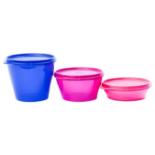 фото Tupperware Набор контейнеров "Новая классика" синий/красный/розовый