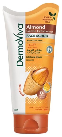 DermoViva скраб для лица Gentle Exfoliating Face Scrub Миндаль, 150 мл