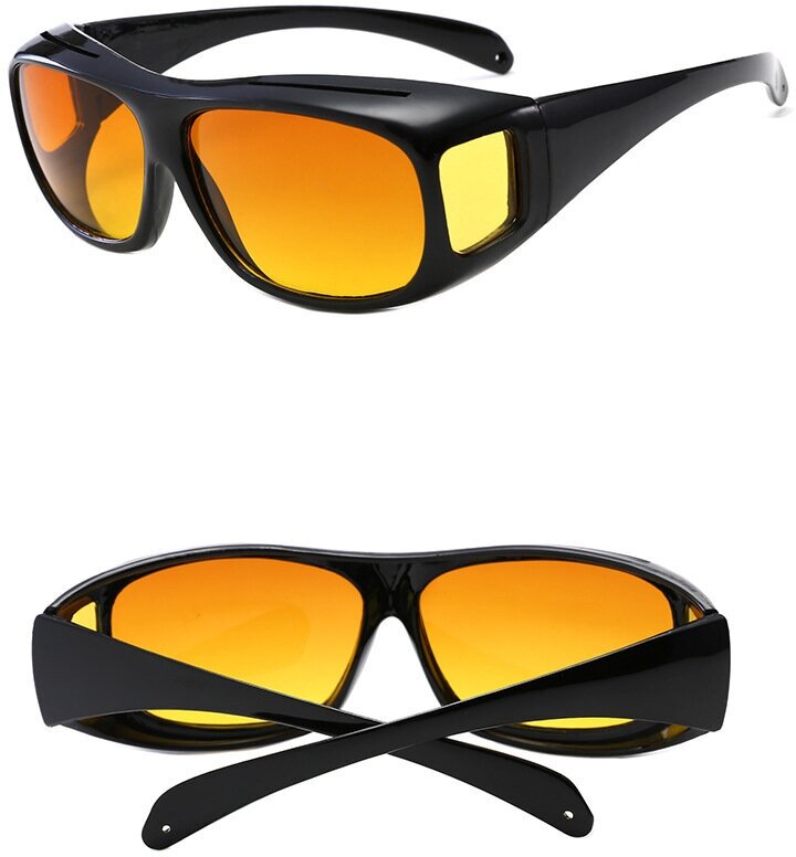 Мужские зеркальные очки ночного видения для вождения антиблик антифары пыленепроницаемые с защитой от ветра (Оранжевые) х 5 шт