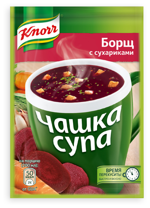 Knorr Чашка супа Борщ с сухариками 15 г