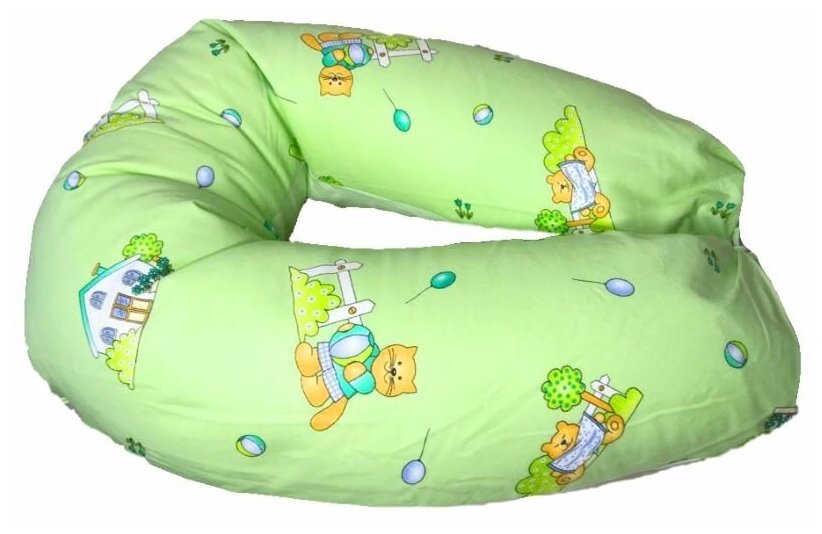 Подушка многофункциональная для беременных и для кормления зеленая