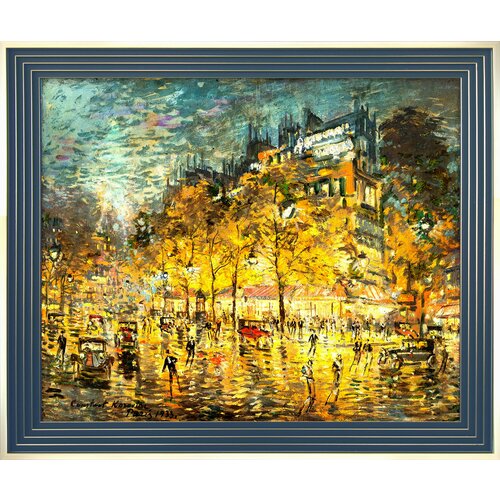 Репродукция картины К А Коровин Париж ночью 53х45 8000₽