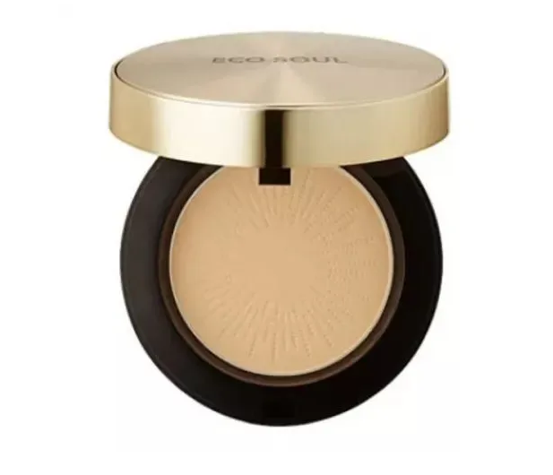 The Saem, Пудра для лица компактная золотая 23 тон Eco Soul Luxury Gold Pact 23 Natural Beige 9гр