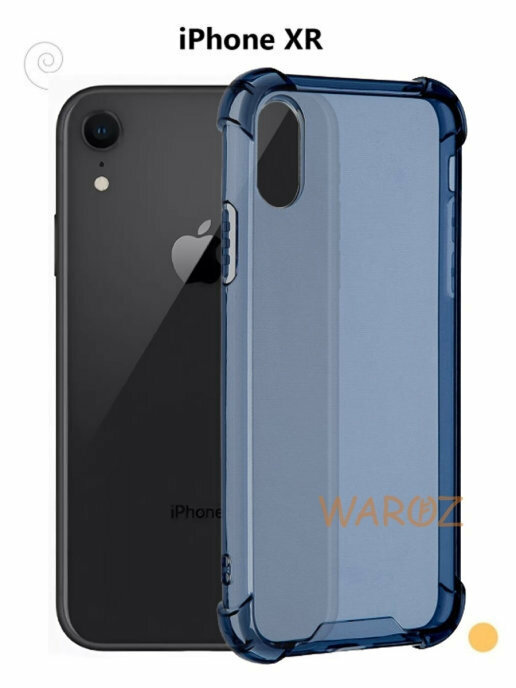 Чехол силиконовый на телефон Apple iPhone XR прозрачный противоударный, бампер с усиленными углами для смартфона Айфон хр, синий