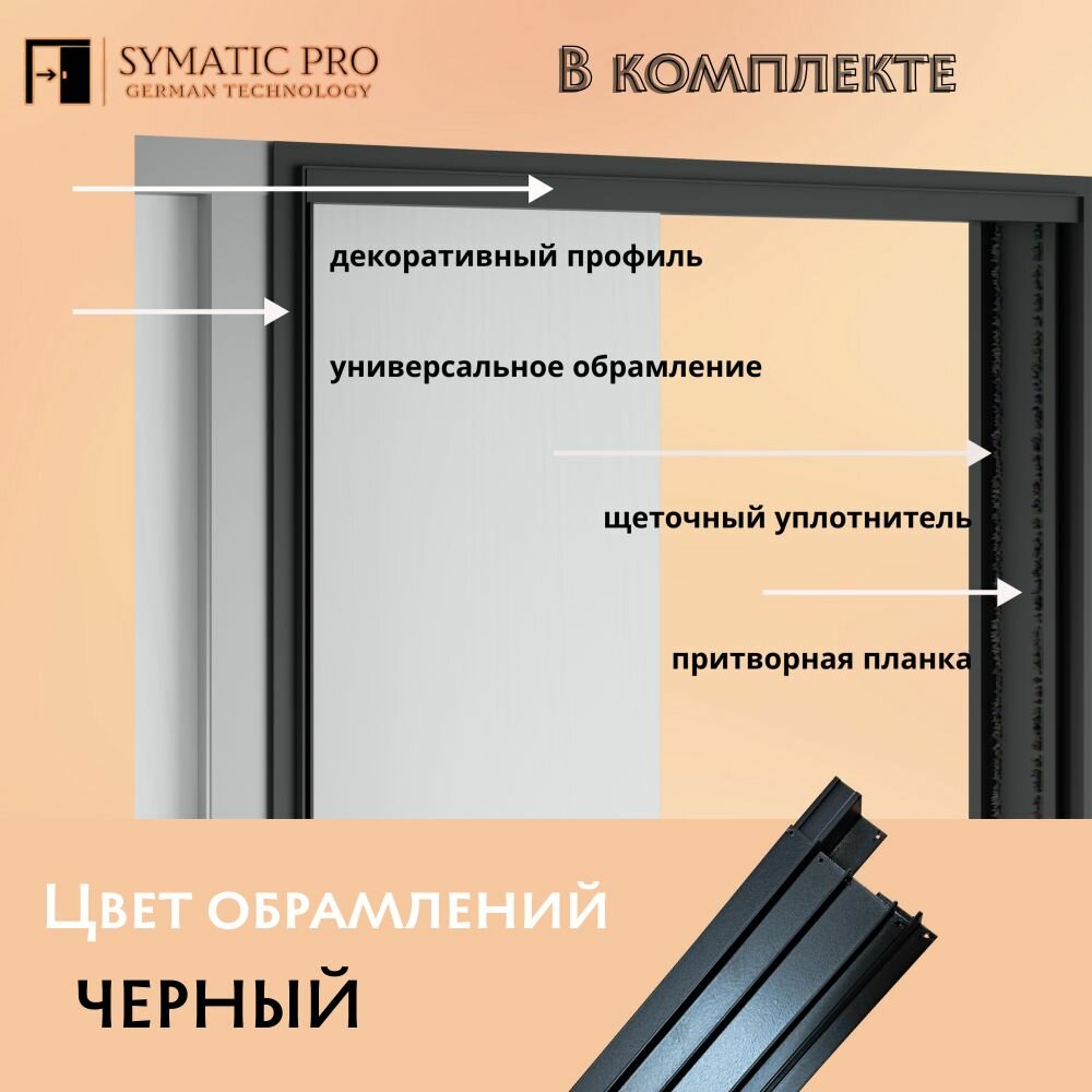 фото Универсальное обрамление для системы раздвижных дверей пенал SYMATIC PRO SINGLE GRAY