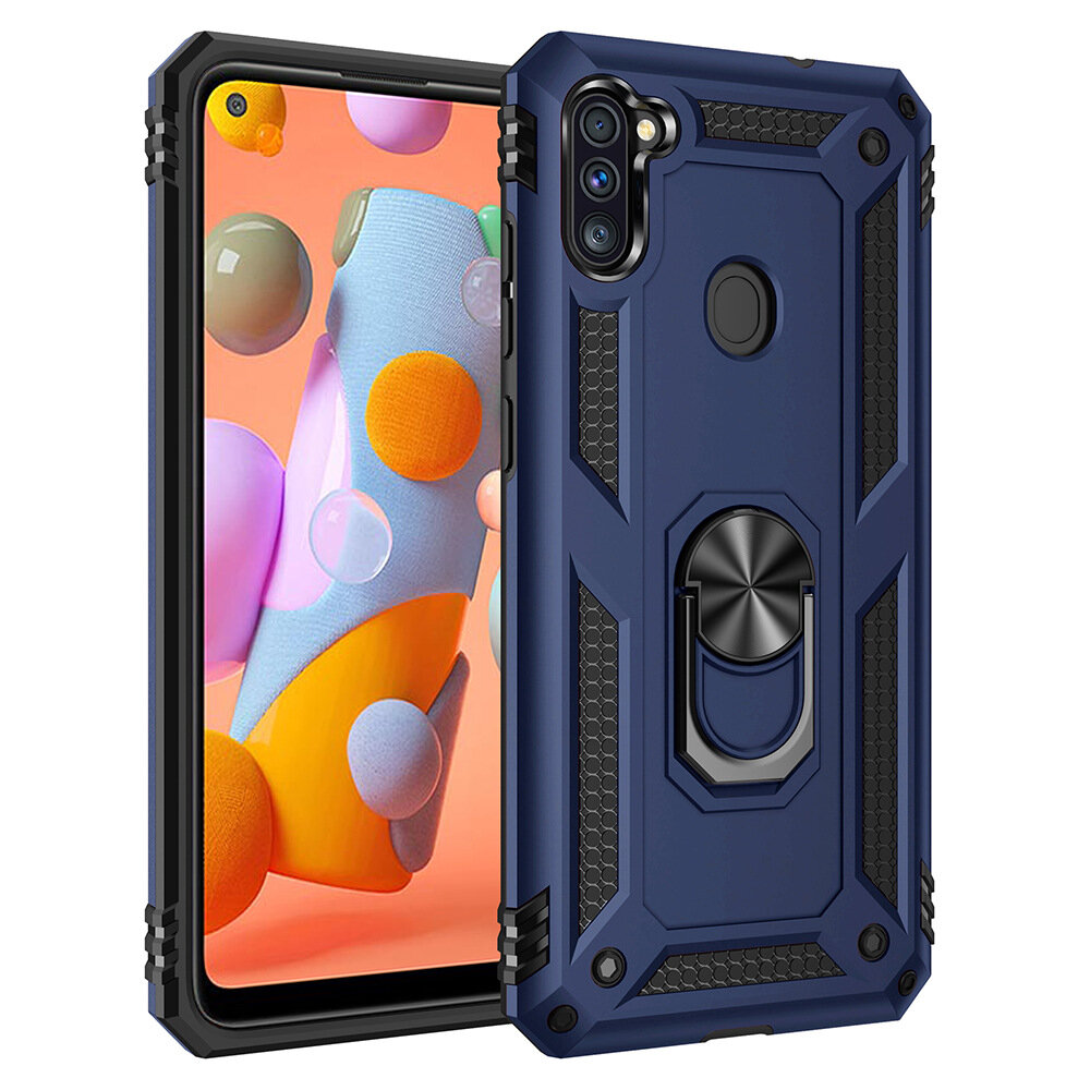 Чехол-бампер MyPads для Samsung Galaxy A11 SM-A115F (2020) противоударный усиленный ударопрочный синий