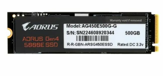 500 ГБ SSD M.2 накопитель GIGABYTE AORUS Gen4 5000E (AG450E500G-G)