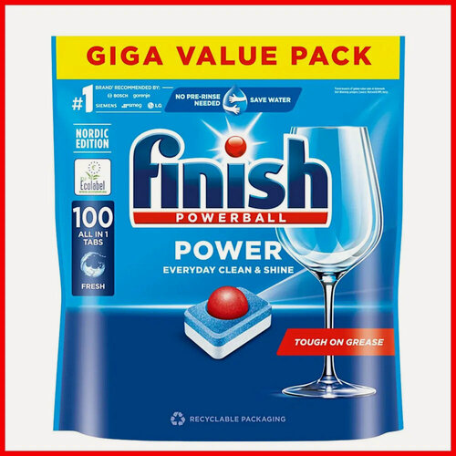Изображение товара Таблетки для посудомоечной машины "Finish Powerball" 100 штук