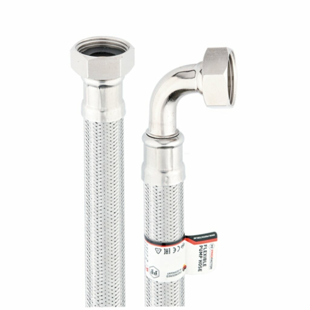 Подводка для насоса, сталь, 1", г-г, угловая, ProFactor, 0.5 м, PF WFH 528.50A