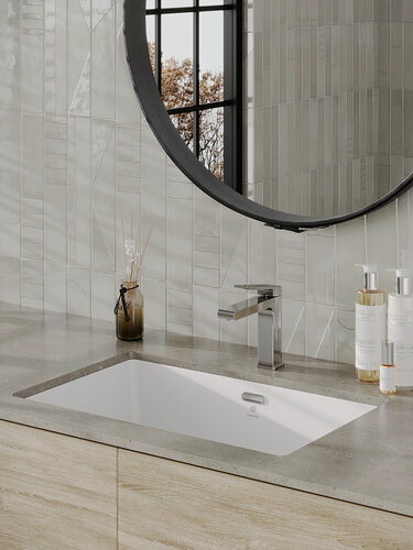 Изображение товара Раковина встраиваемая снизу Orange B02-600W санфарфор, белый глянец