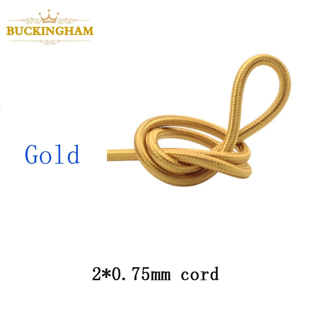 2*075 мм винтажный электрический провод подвесной светильник кабель витой текстильный медный шнур в стиле ретро подвесной светильник Эдисона провод несколько цветов Золотистый 2m