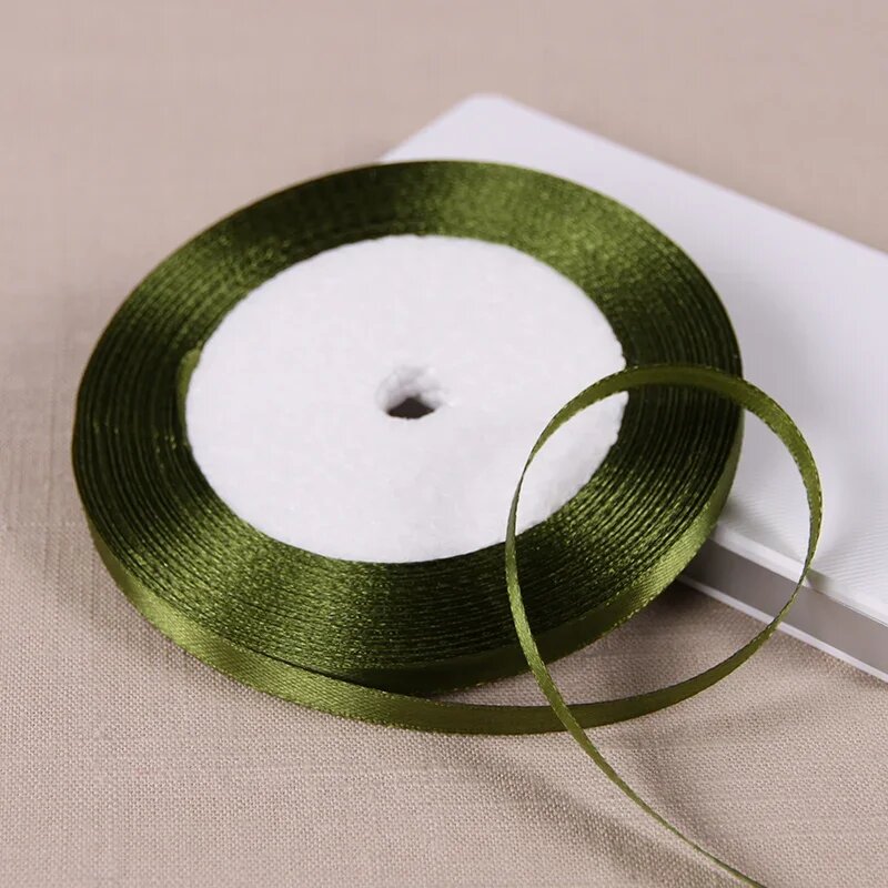 Атласная лента 6 мм, цвет 108 jiang green
