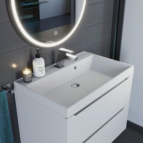 Изображение товара Uperwood Раковина для ванной кварцевая Classic Quartz 70х45х15 см, белая матовая, жасмин