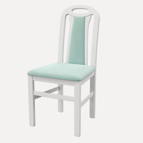 Изображение товара Стул деревянный астра, массив бука, эмаль белая голубой