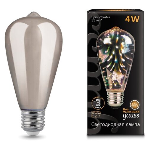 фото Лампа gauss led 3d-butterfly e27 4w 1/10/40