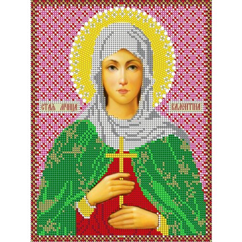 Вышивка бисером иконы Святая Валентина 19*24 см вышивка бисером иконы святая троица 19 24 см