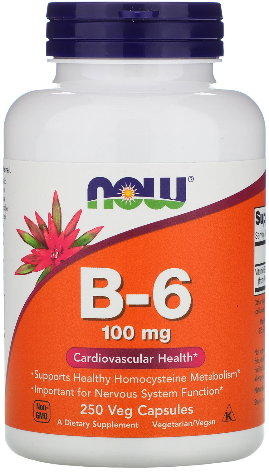NOW Vitamin B-6 100 мг 250 капсул