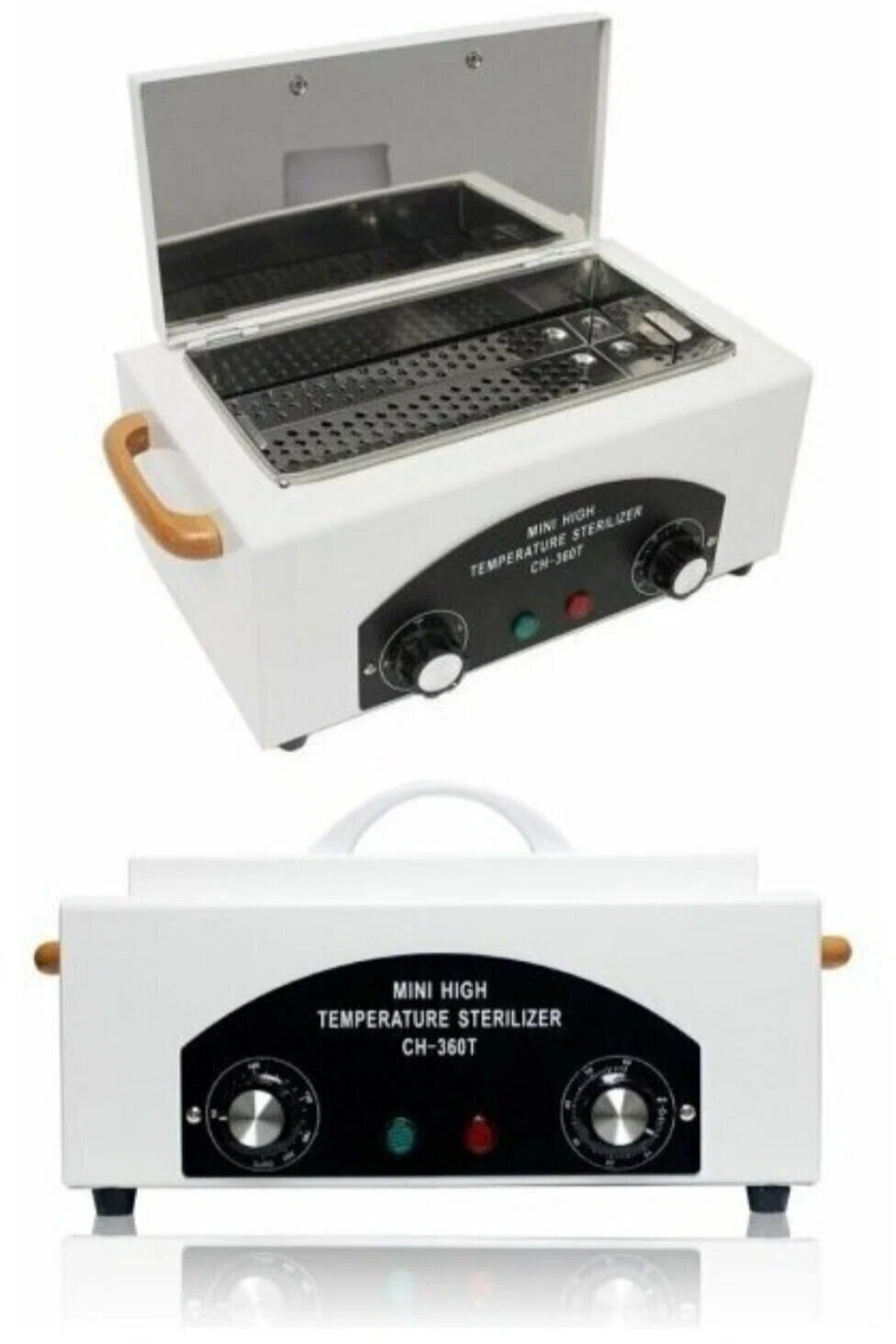 Сухожаровой шкаф с регулятором температуры, таймером и индикацией состояния / Стерилизатор для маникюрных инструментов / Белый