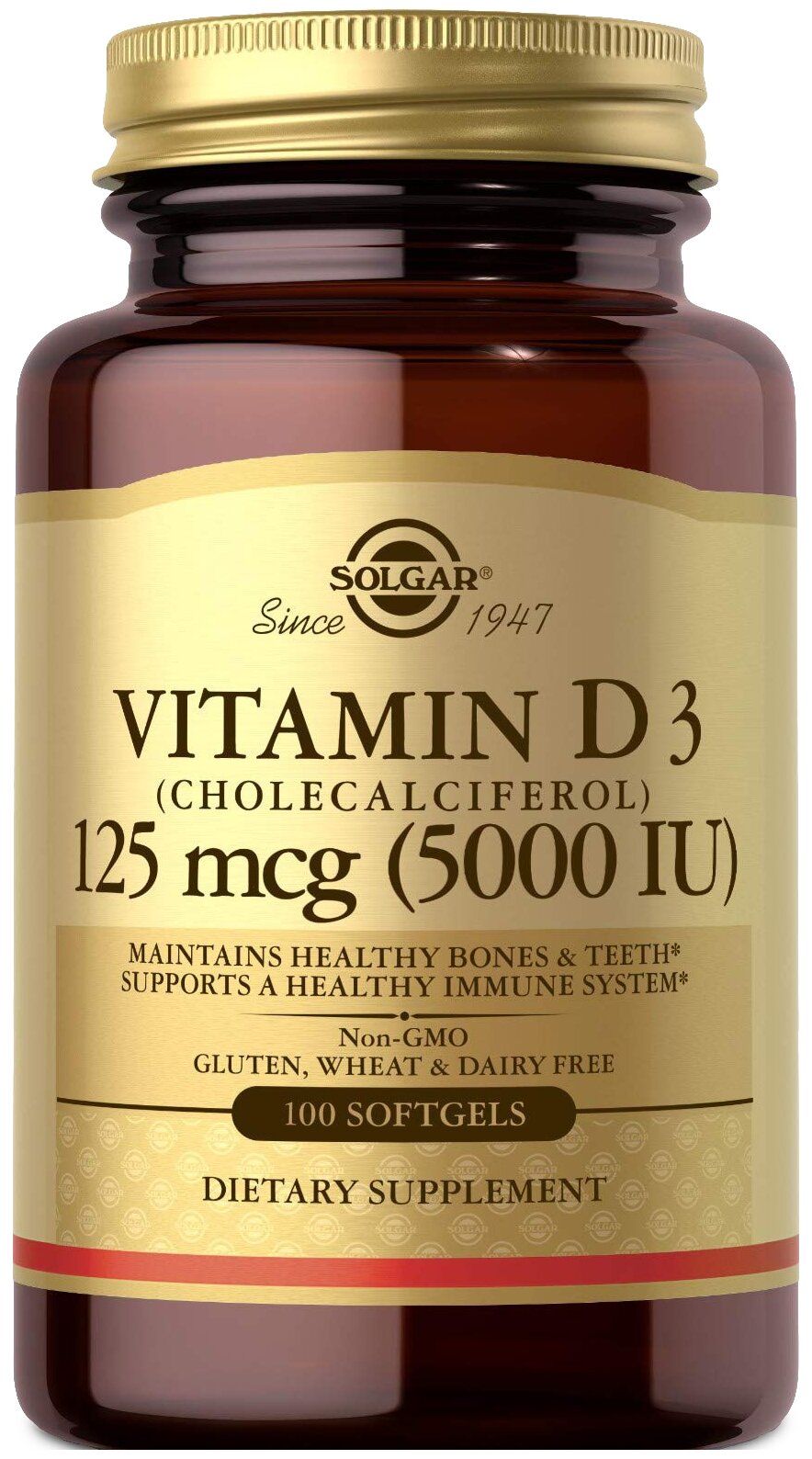 Капсулы SOLGAR Vitamin D3 (Cholecalciferol) 5000 МЕ