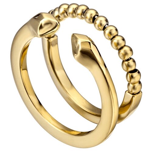 Кольцо Just Cavalli, нержавеющая сталь, золочение, размер 18, золотой